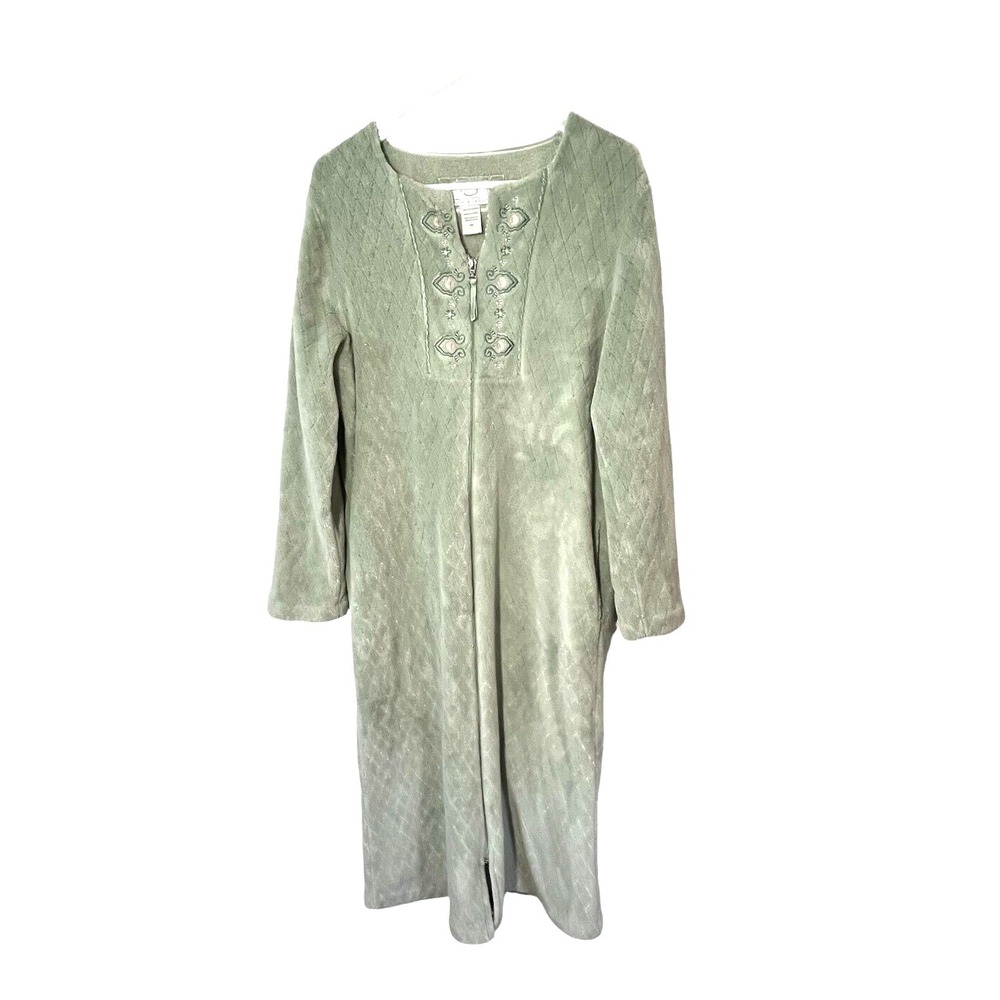 Oscar de la Renta Women's Fuzzy Fleece House Robe Size S/M Lt Green